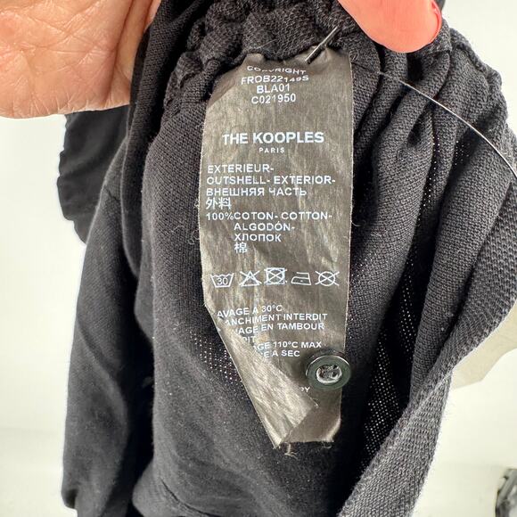 Kooples x Sport Black Polo Mini Dress Drawstring Sides Collared Cotton Size S - Picture 7 of 8